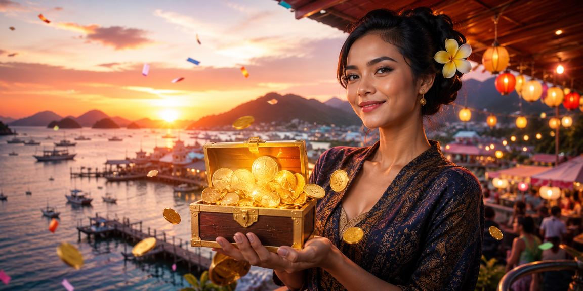 Proses pendaftaran akun baru dengan latar pasar malam yang meriah untuk mendapatkan bonus