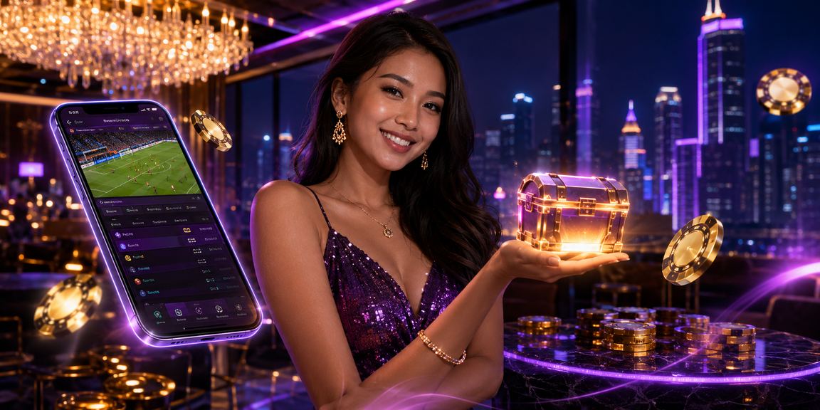 Suasana taruhan olahraga dengan pencahayaan neon yang mencerminkan antusiasme pengguna Indonesia