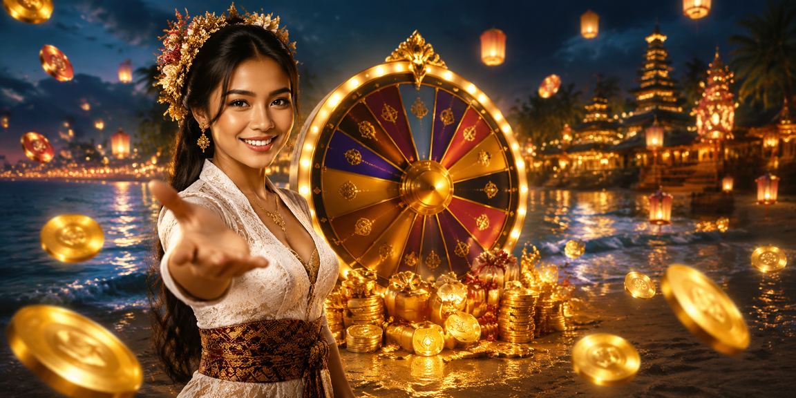 Suasana malam festival Indonesia dengan pencahayaan lantern warna-warni yang meriah